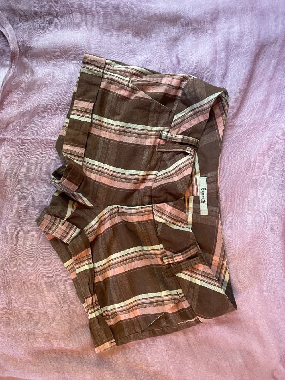Spacegirlz Neopolitan & Plaid Ultra Low Rise Shorts
